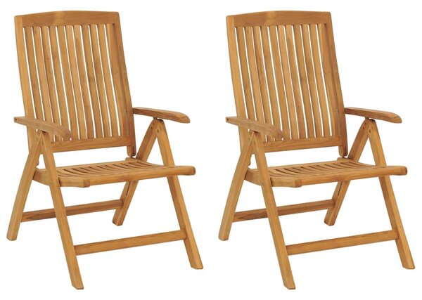 Skládací polohovací křesla s polštáři 2 ks, masivní teak 3196435