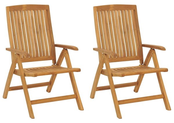 Skládací polohovací křesla s polštáři 2 ks, masivní teak 3196440