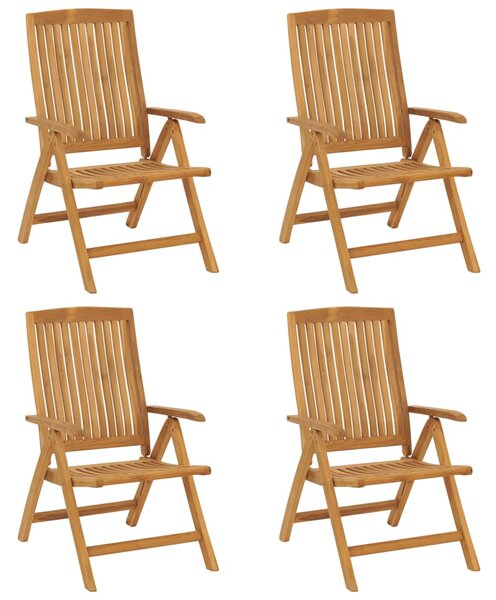 Skládací polohovací křesla s polštáři 4 ks, masivní teak 3196464