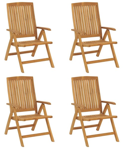 Skládací polohovací křesla s polštáři 4 ks, masivní teak 3196470