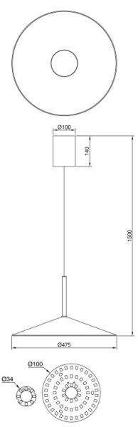 Globo 15635S - LED Lustr na lanku LAMPONE LED/18W/230V 4000K černá