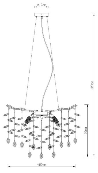 Globo 64138H1G - Lustr na lanku QUEENA 8xE14/40W/230V zlatá