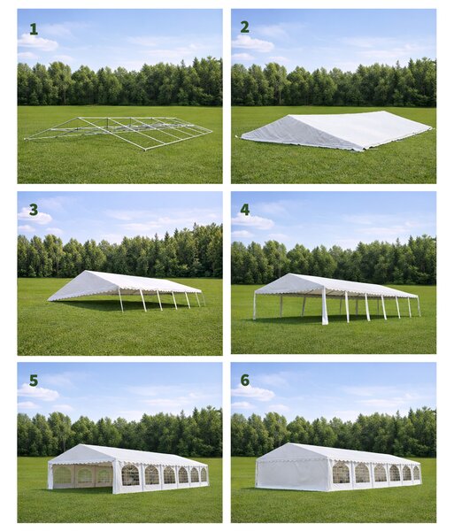 Párty stan 6x6m Max+ 2,6m - ohnivzdorný barva Bílá