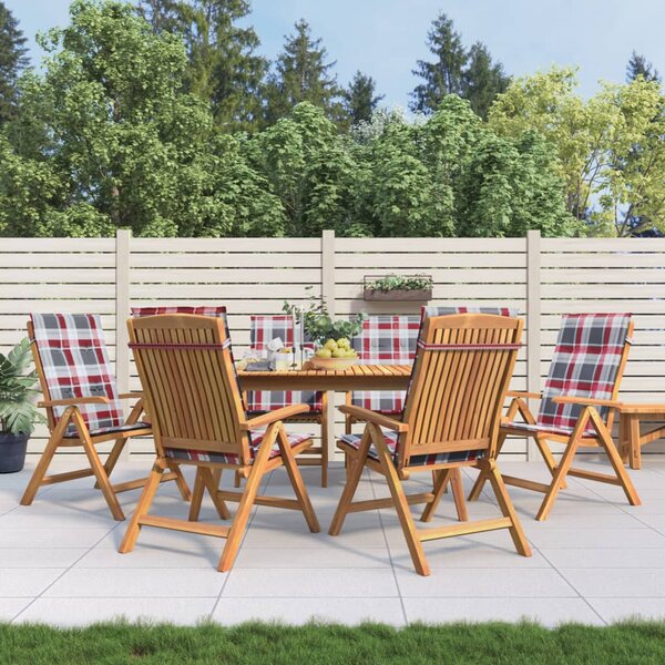 Skládací polohovací křesla s polštáři, 6 ks, masivní teak 3196506