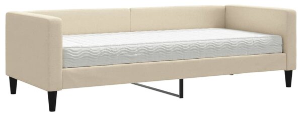 Válenda s matrací krémová 80 x 200 cm textil 3196559