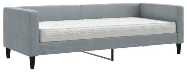 Válenda s matrací světle šedá 80 x 200 cm textil 3196555