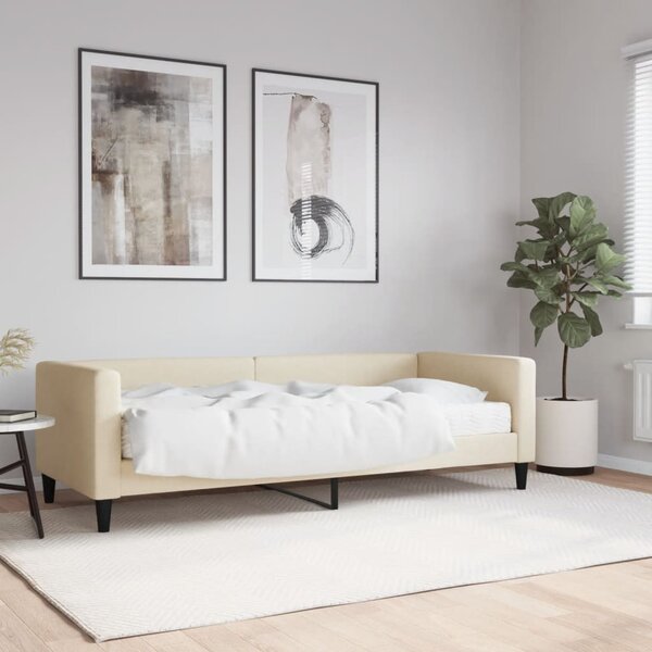 Válenda s matrací krémová 80 x 200 cm textil 3196559