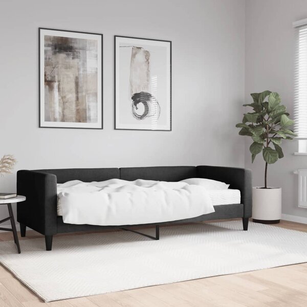 Válenda s matrací černá 80 x 200 cm textil 3196557