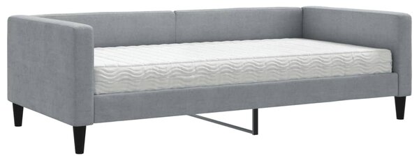 Válenda s matrací světle šedá 100 x 200 cm textil 3196565