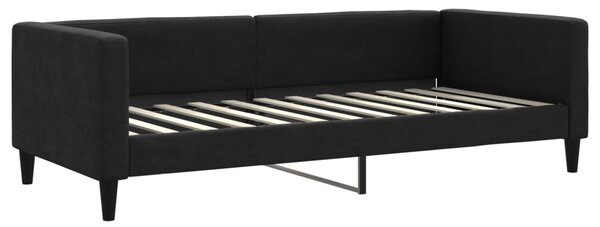 Válenda s přistýlkou a zásuvkami černá 100 x 200 cm textil 3196621