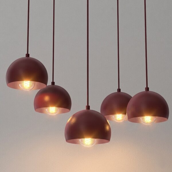 Lustr na lanku SOOL 5xE27/15W/230V burgundy