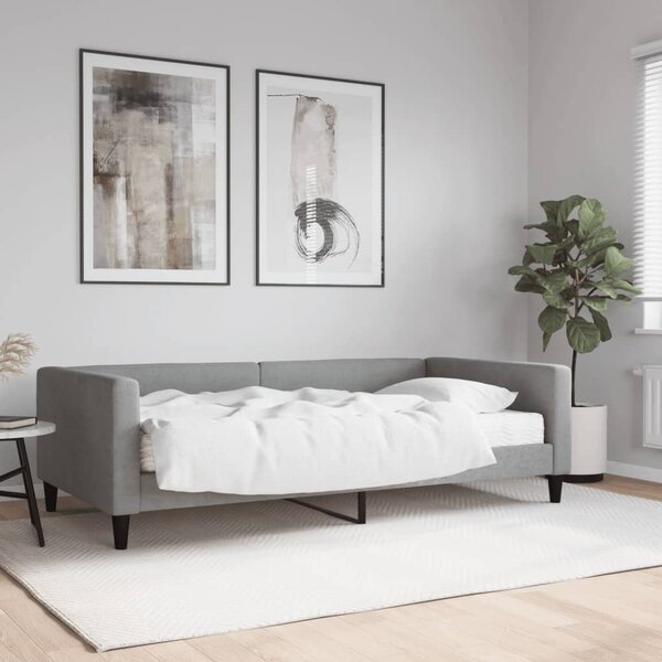 Válenda s matrací světle šedá 100 x 200 cm textil 3196565