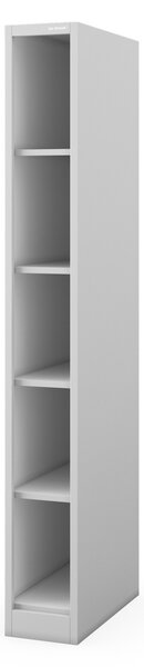 Úzký kovový regál, archivační na dokumenty šedý: TIM 250 x 1950 x 600 mm