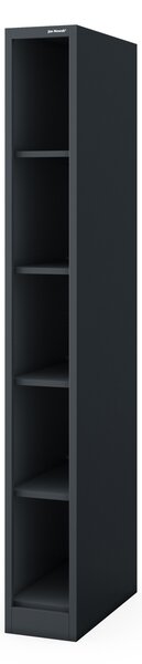 Úzký kovový regál, archivační na dokumenty antracitový: TIM 250 x 1950 x 600 mm