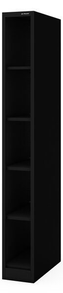 Úzký kovový regál, archivační na dokumenty černý: TIM 250 x 1950 x 600 mm