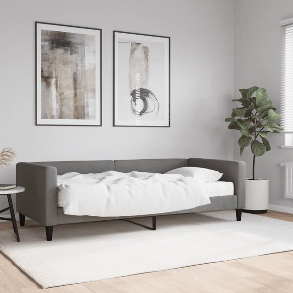 Válenda s matrací tmavě šedá 90 x 190 cm textil 3196571