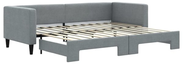 Válenda s přistýlkou světle šedá 80 x 200 cm textil 3196573