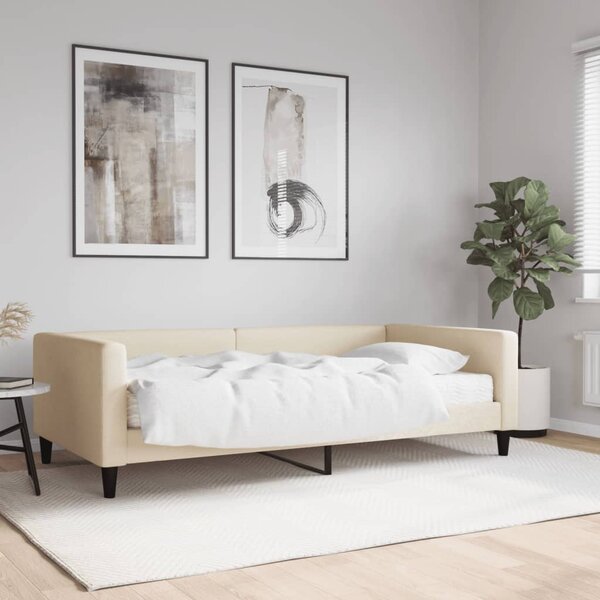 Válenda s matrací krémová 100 x 200 cm textil 3196569