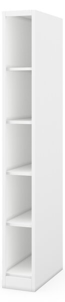 Úzký kovový regál, archivační na dokumenty bílý: TIM 250 x 1950 x 600 mm