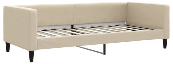 Válenda s přistýlkou a zásuvkami krémová 100 x 200 cm textil 3196623