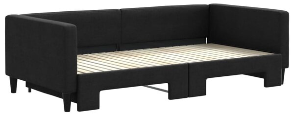 Válenda s přistýlkou černá 100 x 200 cm textil 3196585