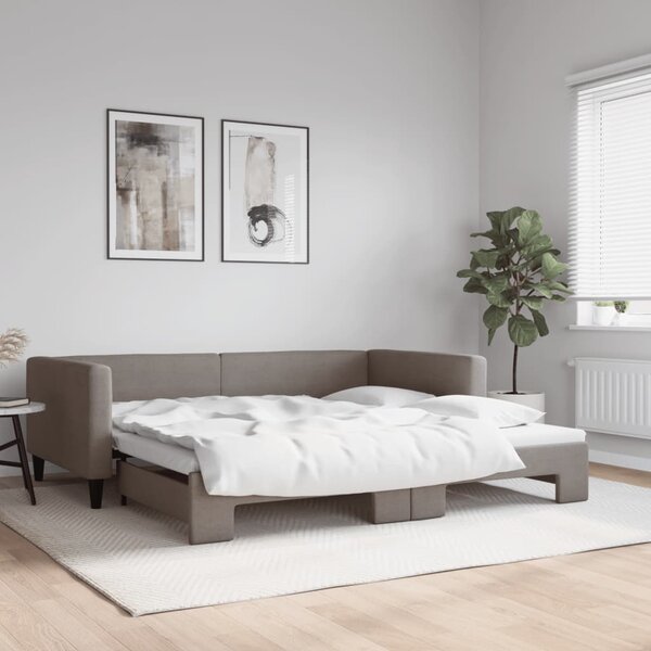 Válenda s přistýlkou taupe 100 x 200 cm textil 3196586