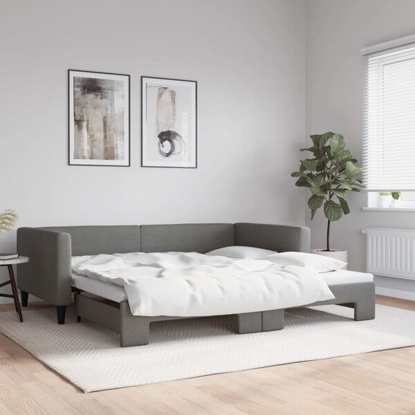 Válenda s přistýlkou tmavě šedá 100 x 200 cm textil 3196584