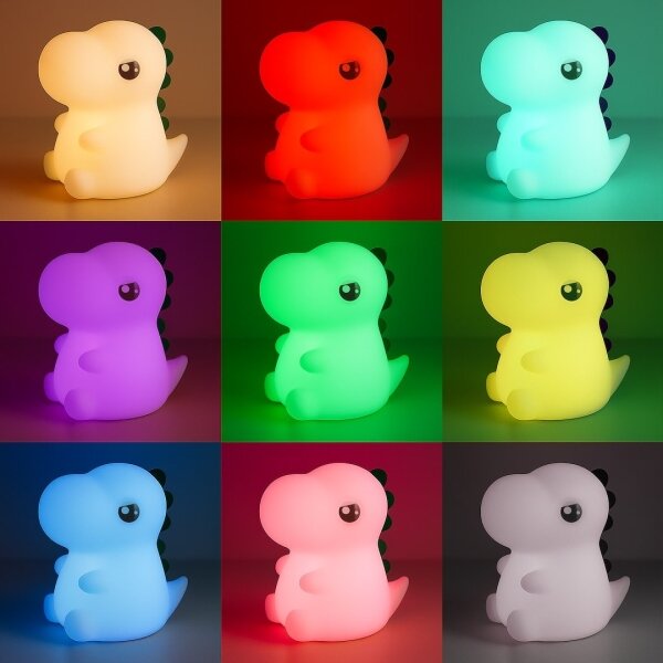 LED RGBW Stmívatelné nabíjecí dětské noční světlo DINO LED/1W/5V 1200 mAh