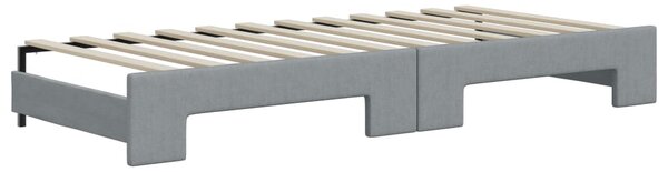 Válenda s přistýlkou a matracemi světle šedá 80 x 200 cm textil 3197201