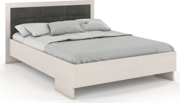 Zvýšená postel s čalouněným čelem - Kalmar - borovice Čalounění postele: 2315, Odstín moření: Ořech, Rozměr: 140x200