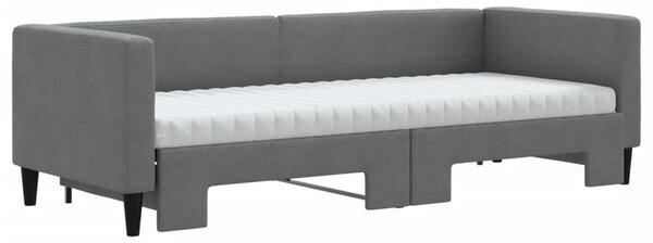 Válenda s přistýlkou a matracemi tmavě šedá 80 x 200 cm textil 3196592