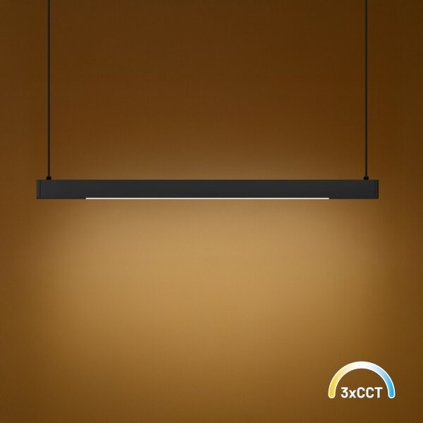 LED Lustr na lanku LINEA LED/36W/230V 3000/4000/5700K CRI 90 černá