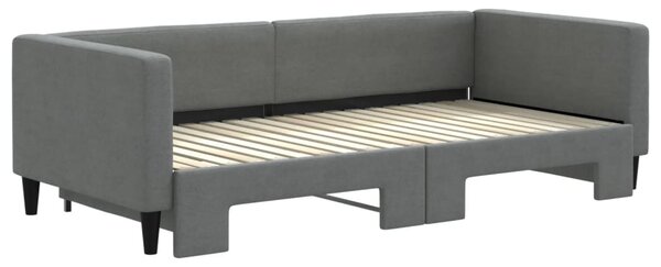 Válenda s přistýlkou tmavě šedá 90 x 190 cm textil 3196589