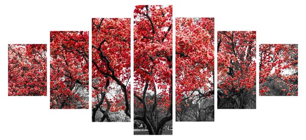 Obraz - Červené stromy, Central Park, New York (210x100 cm)
