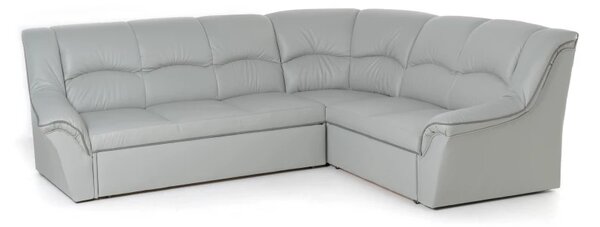 Kožená rohová sedací souprava DUBAJ LUX XL II, levá, tm. modrá (K-58)_bílá (U-1)