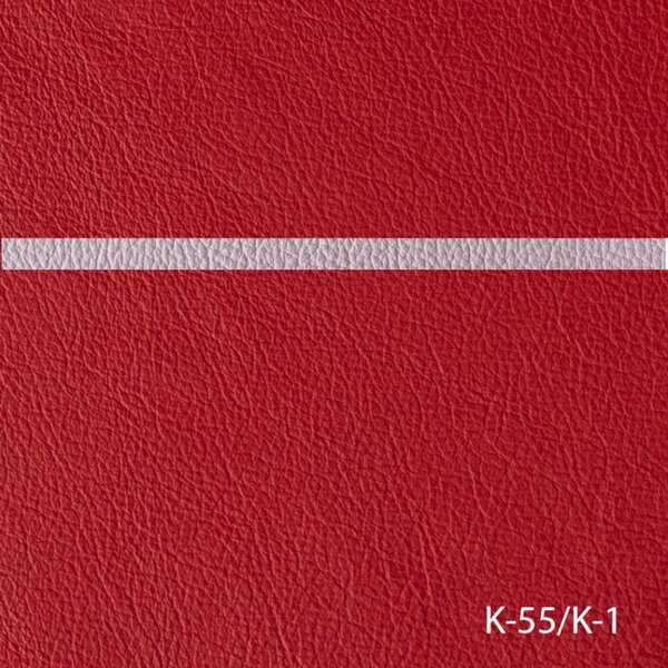 Kožená rohová sedací souprava DUBAJ LUX XL II, pravá, červená/bílá (K-55/K-1)