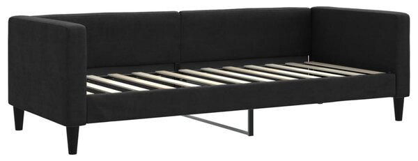 Válenda s přistýlkou a zásuvkami černá 80 x 200 cm textil 3196611