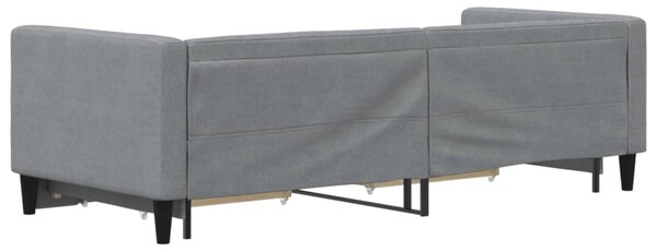 Válenda s přistýlkou a zásuvkami světle šedá 80 x 200 cm textil 3196609