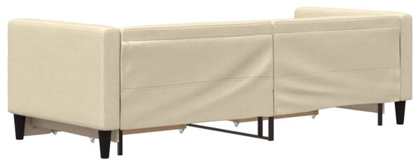 Válenda s přistýlkou a zásuvkami krémová 80 x 200 cm textil 3196613