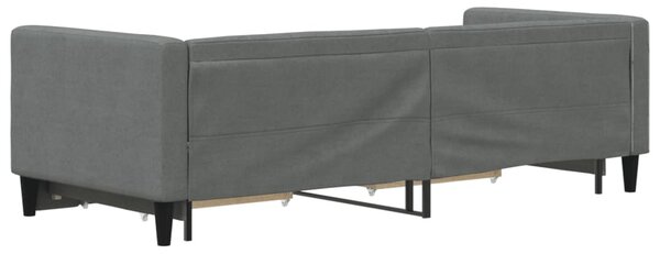 Válenda s přistýlkou a zásuvkami tmavě šedá 80 x 200 cm textil 3196610