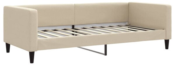 Válenda s přistýlkou a zásuvkami krémová 90 x 200 cm textil 3196636