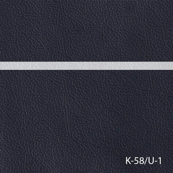 Kožená rohová sedací souprava DUBAJ LUX XL II, levá, tm. modrá (K-58)_bílá (U-1)