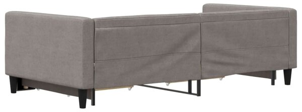 Válenda s přistýlkou a zásuvkami taupe 100 x 200 cm textil 3196622