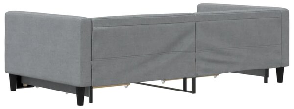 Válenda s přistýlkou a zásuvkami světle šedá 100x200 cm textil 3196619