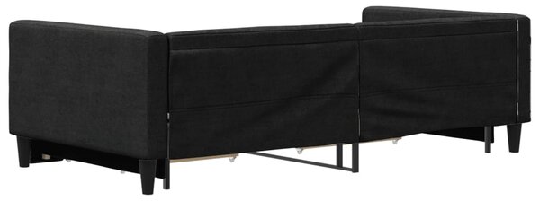 Válenda s přistýlkou a zásuvkami černá 100 x 200 cm textil 3196621