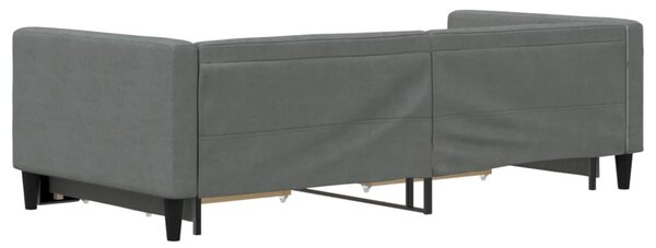 Válenda s přistýlkou a zásuvkami tmavě šedá 90 x 190 cm textil 3196625