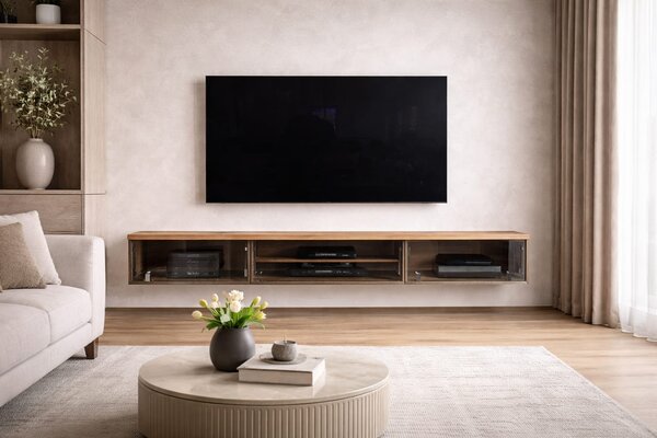 TV komoda/stolek prosklená Délka komody: 1000 mm