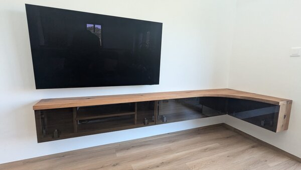 TV komoda/stolek prosklená Délka komody: 1000 mm
