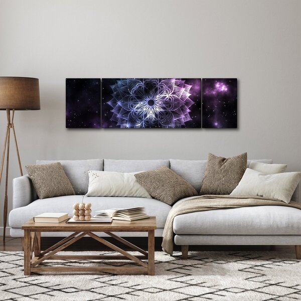 Obraz - Lotusová mandala ve vesmíru (170x50 cm)