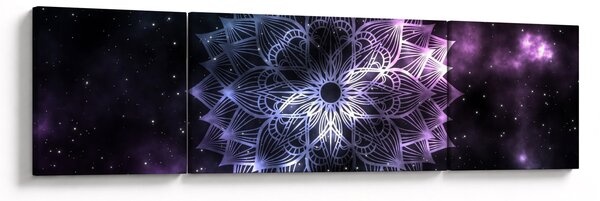 Obraz - Lotusová mandala ve vesmíru (170x50 cm)